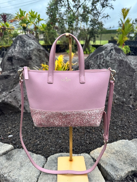 kate spade Handbags - Kate Spade New York Pink Glitter Crossbody Satchel Small Tote Bag